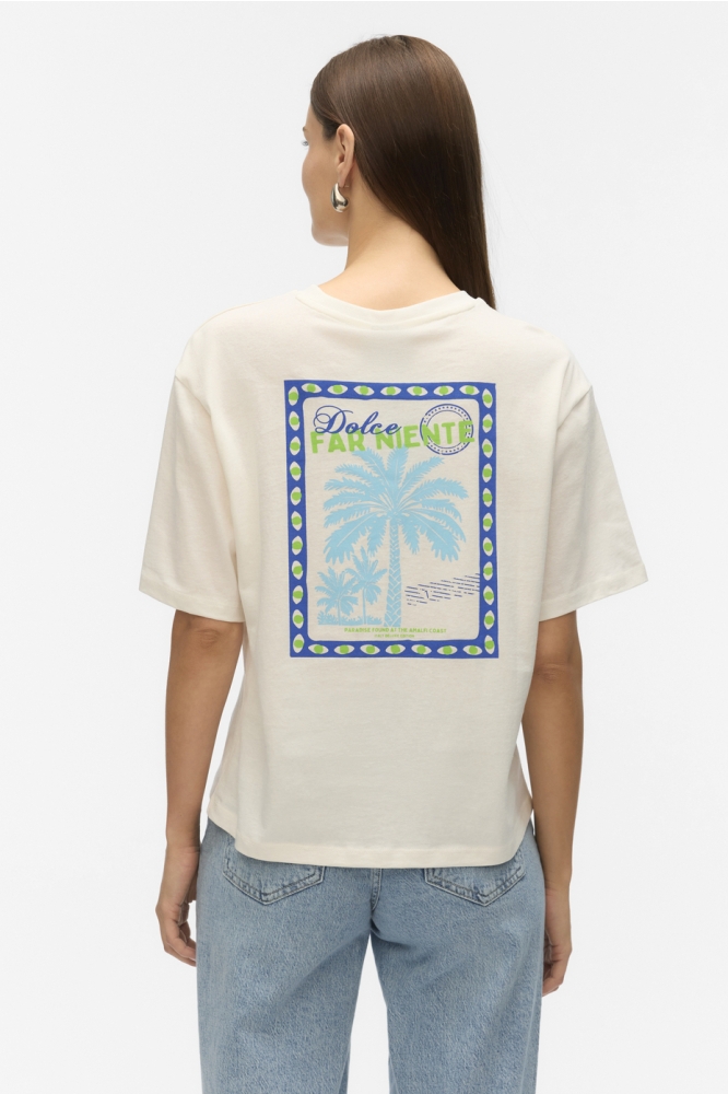 VMTRINE THILDE S/S TEE JRS EXP 10337725 CLOUD DANCER/ BLUE PALM